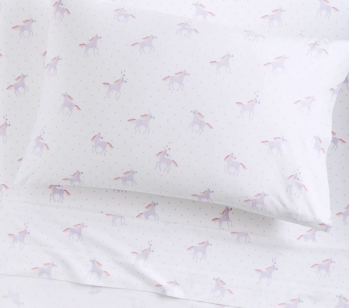 Shop Organic Unicorn Rainbow Sheet Set online Pottery Barn Kids UAE