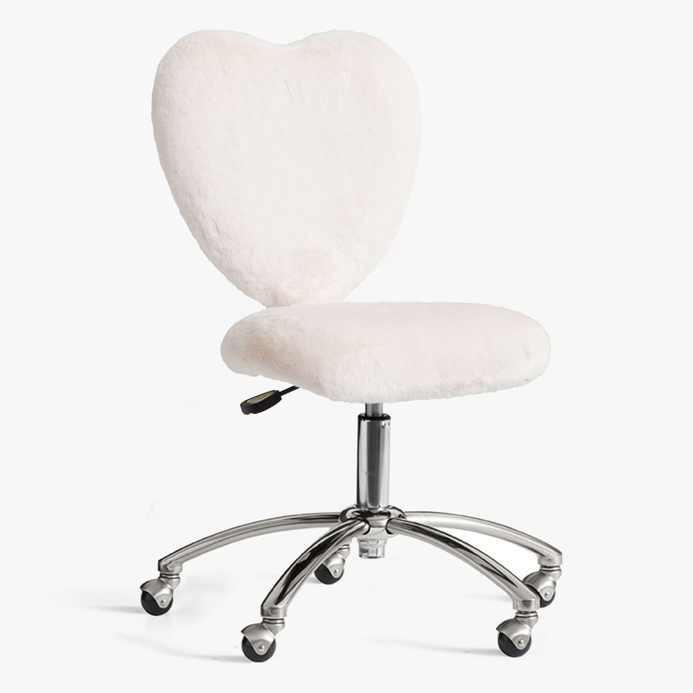 Black fluffy sales desk chair