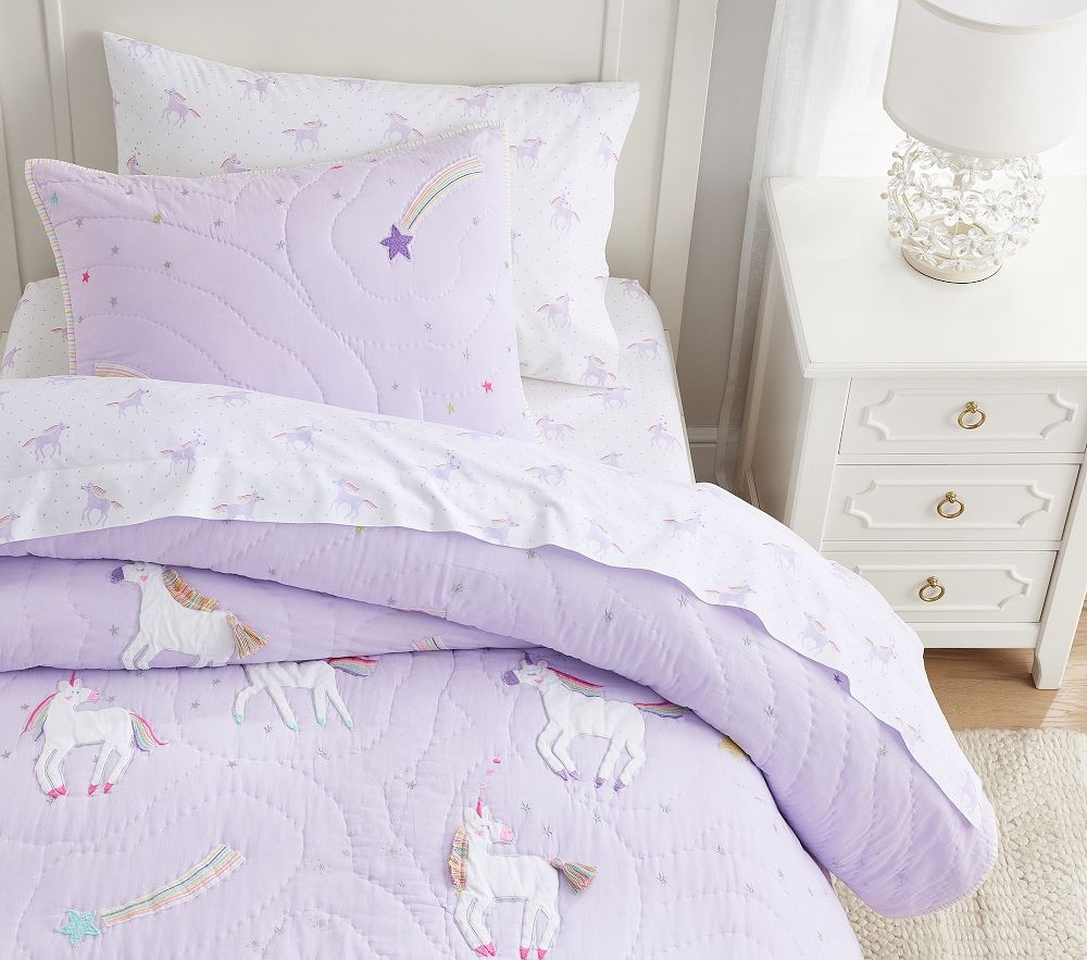 Shop Rainbow Unicorn Reversible Quilt online Pottery Barn Kids UAE