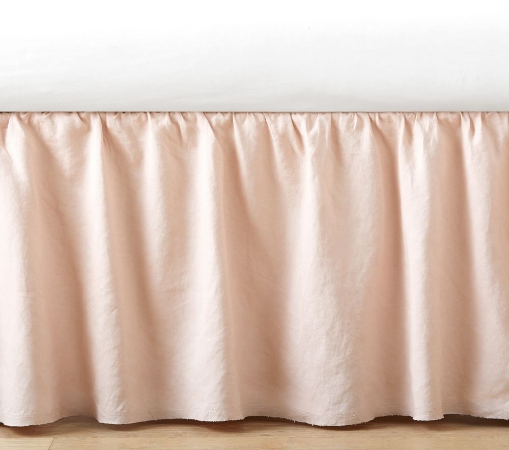 Belgian flax linen crib hot sale skirt