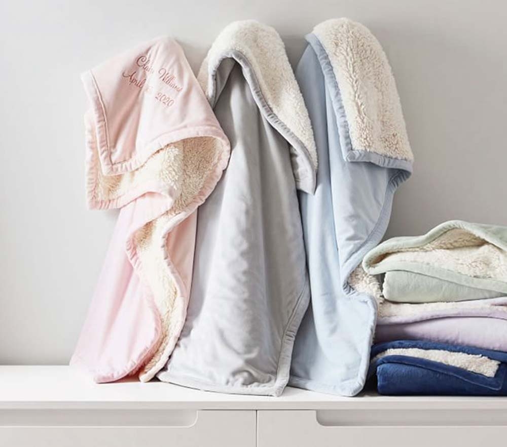 Personalized sherpa hot sale baby blanket