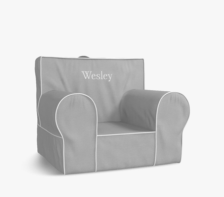 Buy Gray with White Piping Anywhere Chair Slipcover Only online in UAE Pottery Barn Kids