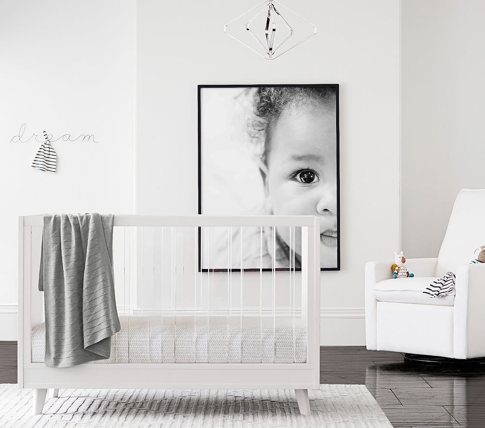 Acrylic convertible on sale crib