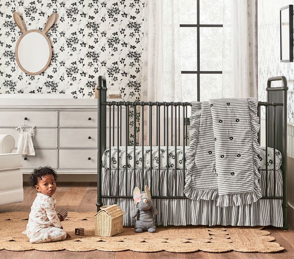 Ruffled hot sale crib skirt