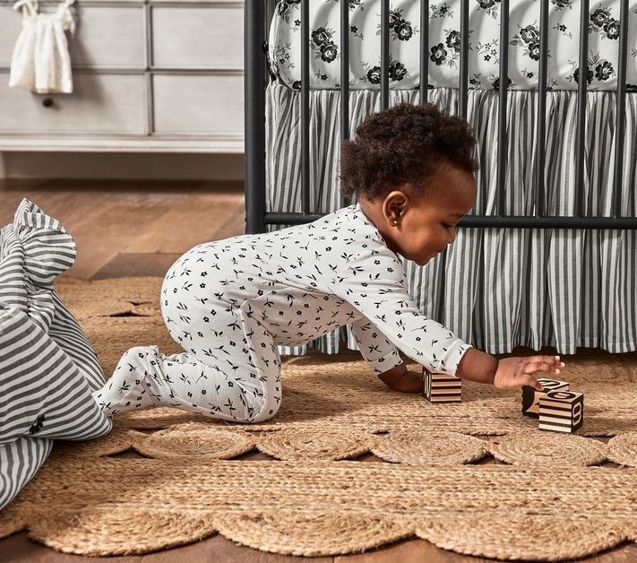Shop Emily Meritt Striped Ruffle Crib Skirt online Pottery