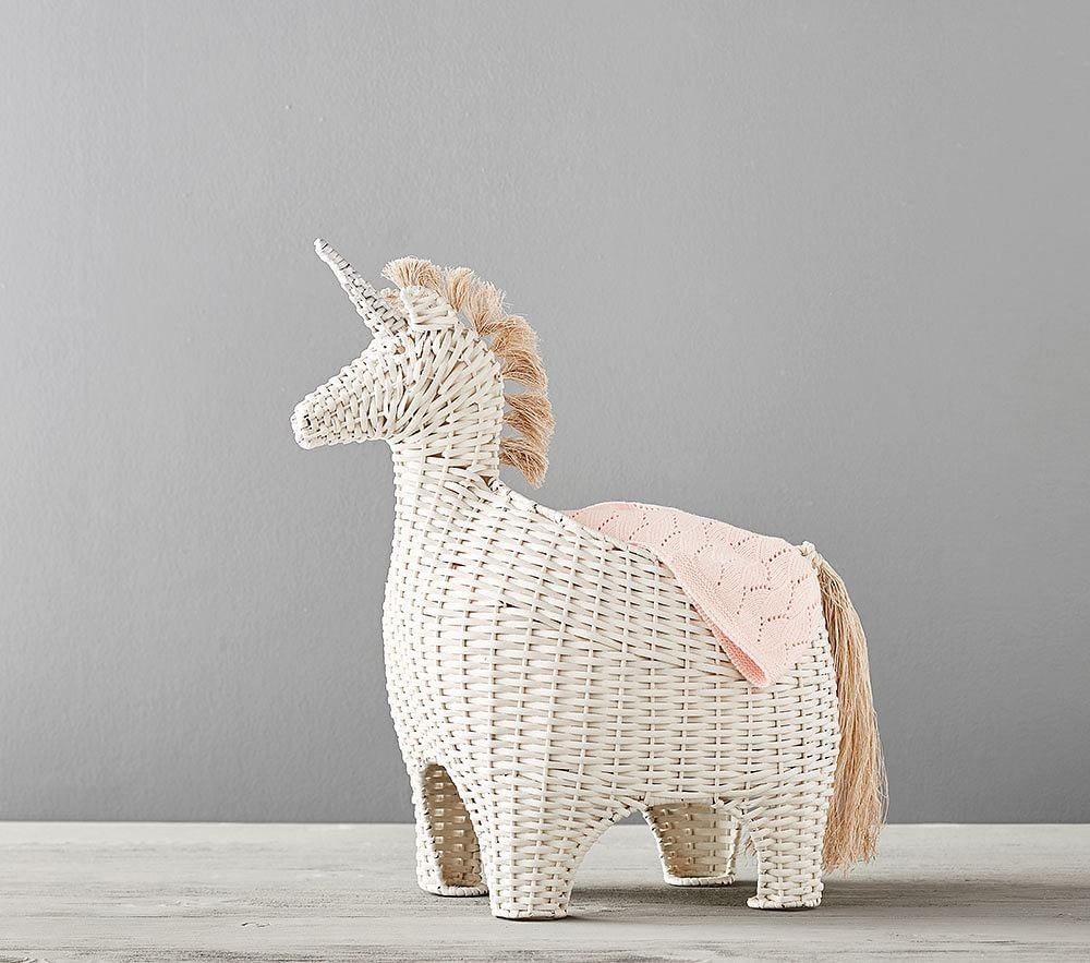Shop Unicorn Shaped Wicker Storage online Pottery Barn Kids UAE