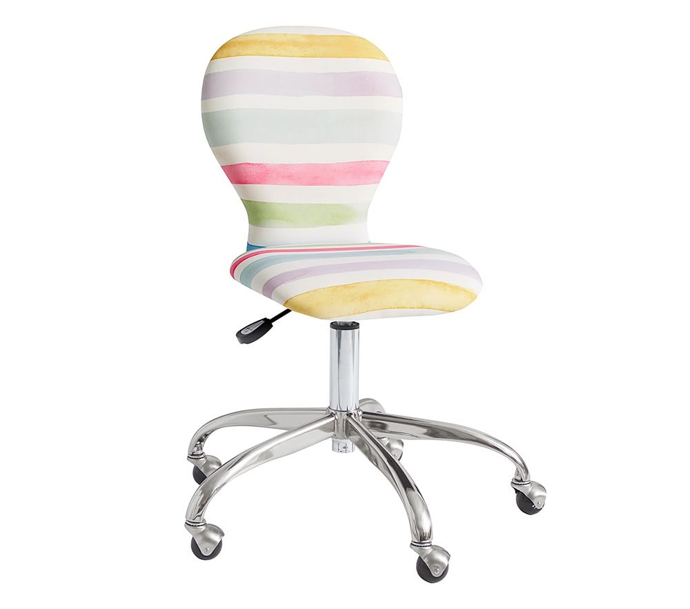 Shop Round Upholstered Desk Chair Brushed Nickel Base online
