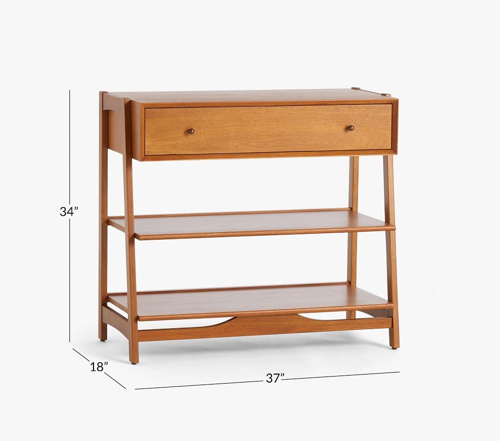 Mid century console table sales with drawers