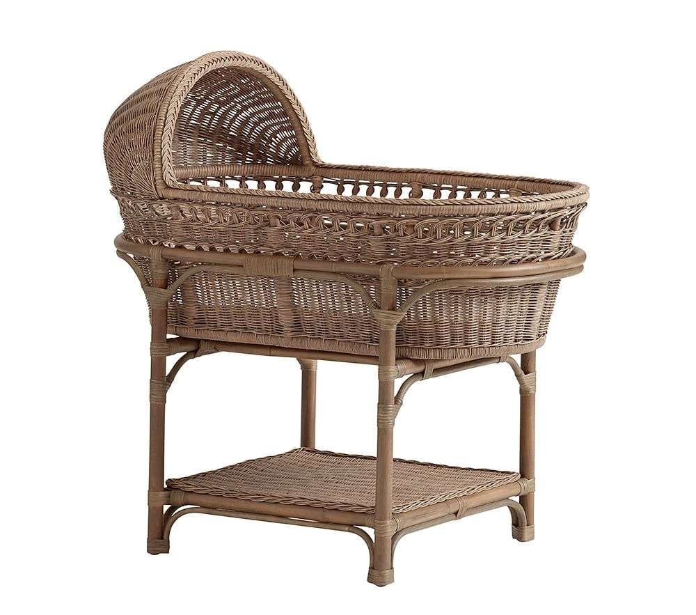 Antique wicker bassinet online mattress
