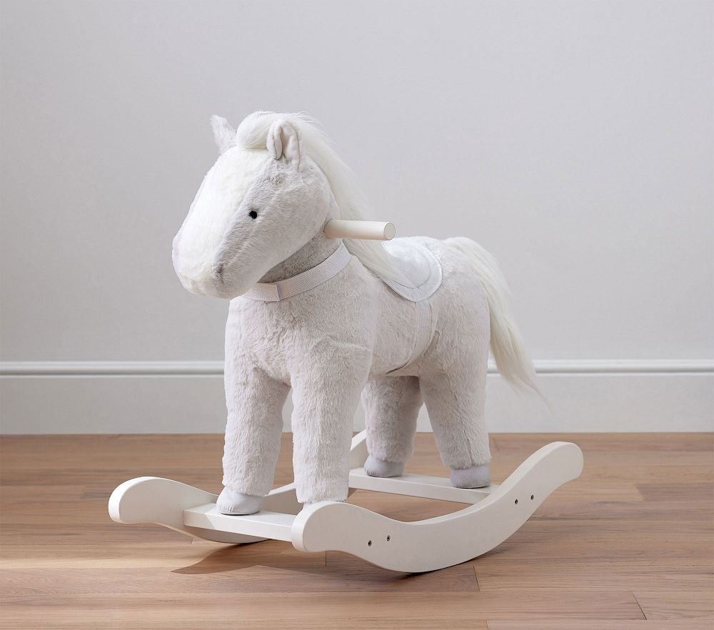 Shop Gray Musical Horse Plush Nursery Rocker online Pottery Barn