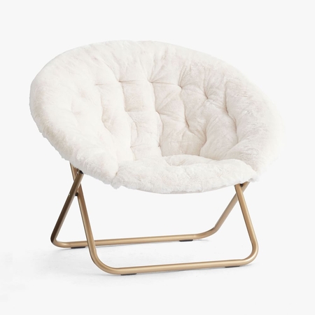 Shop Lustre Velvet Dusty Blush Channel Stitch Hang A Round Chair