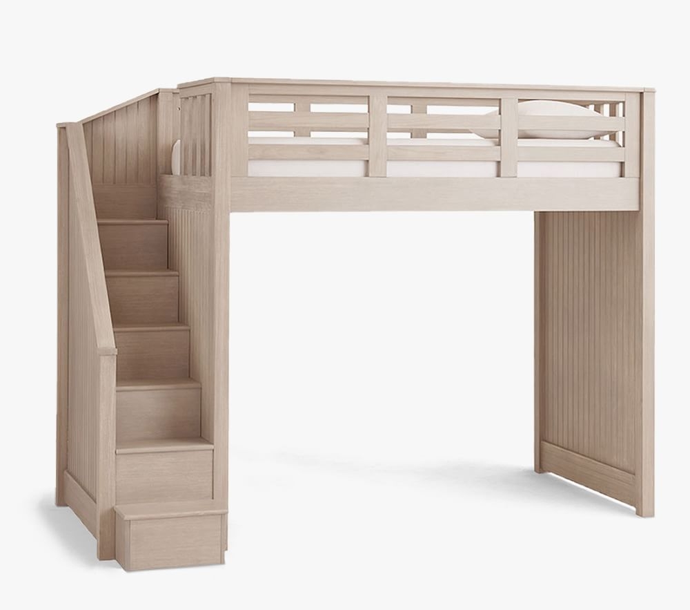 Full loft bed with deals stairs and desk