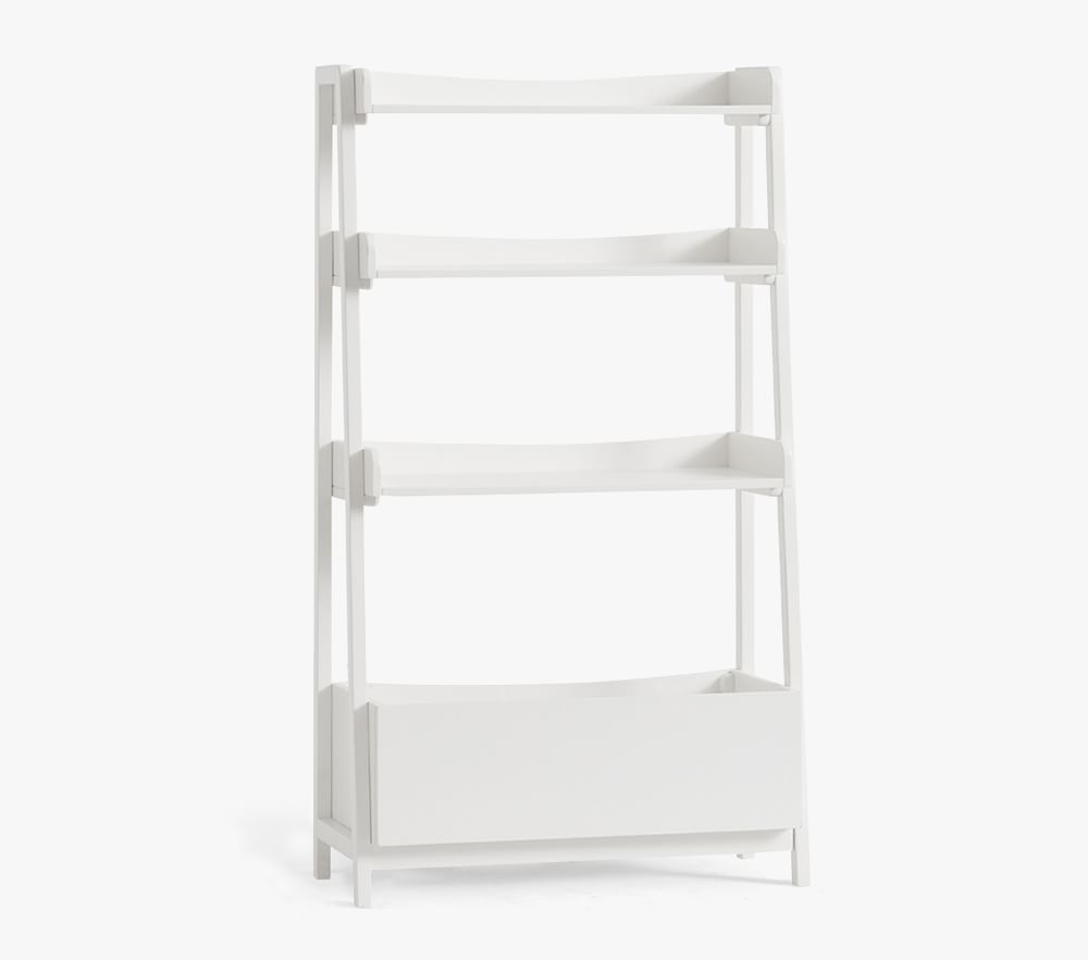 Pottery barn store leaning bookshelf