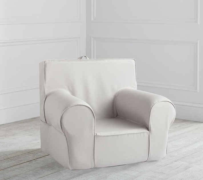 Gray Twill Anywhere Chair Slipcover Only