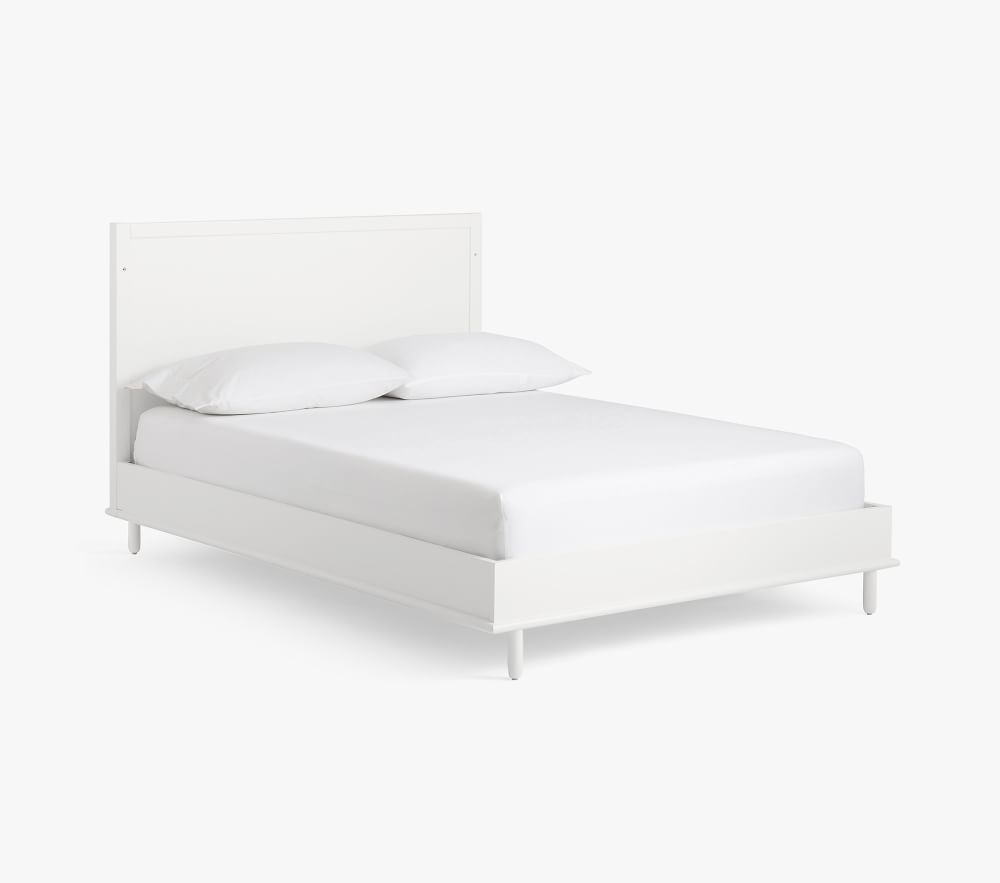 White platform full size bed deals