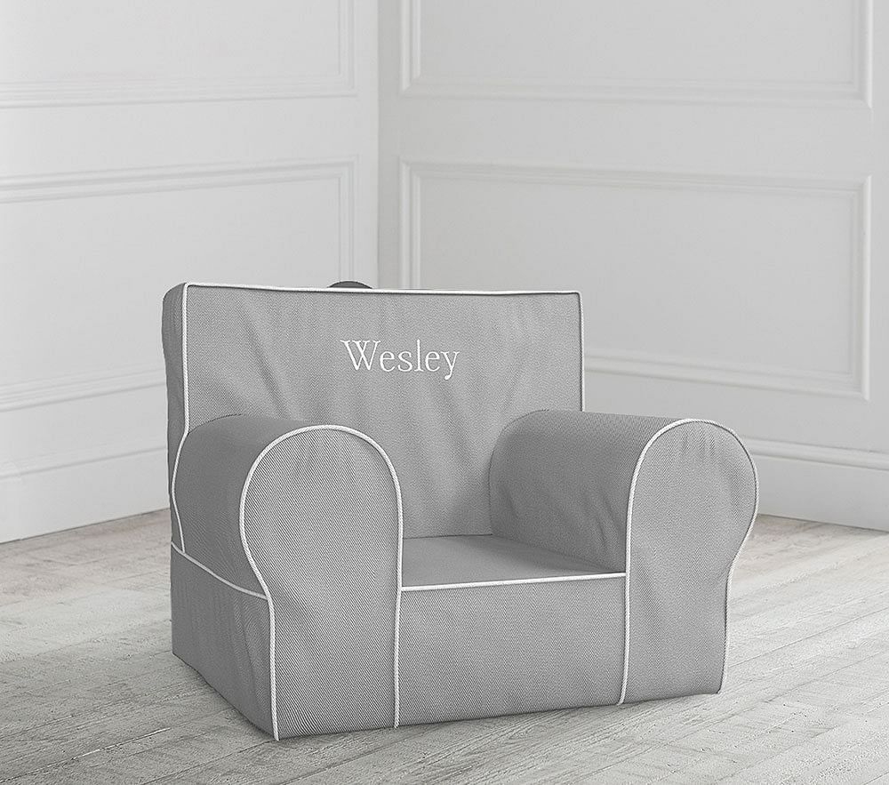 Gray with White Piping Anywhere Chair