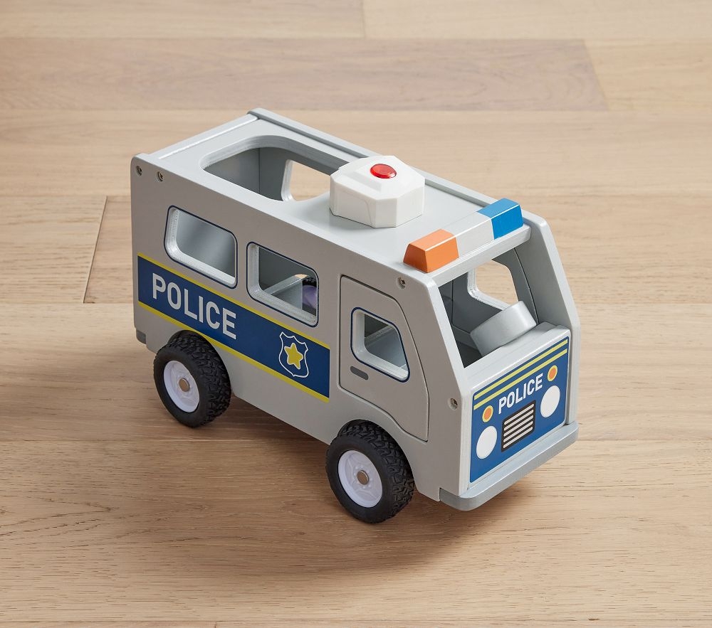 Wooden Light Up Police Car Emergency Vehicle