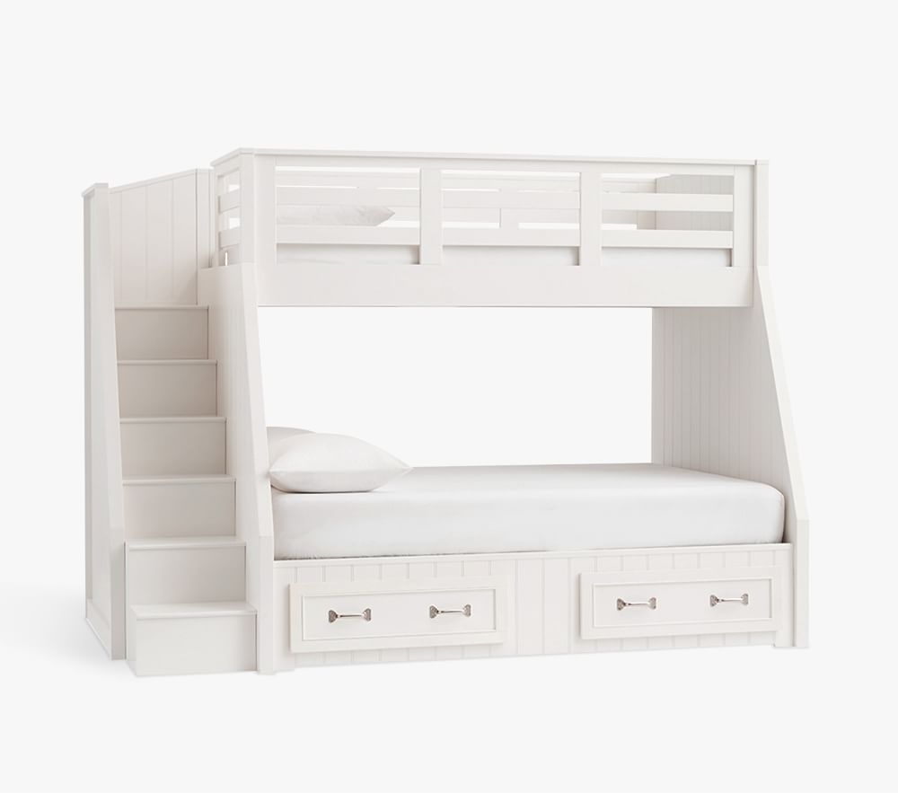 White twin over full store bunk bed