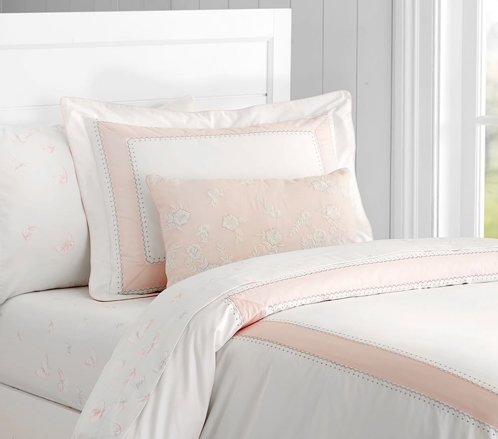 Monique Lhuillier Ethereal Pieced Sateen Duvet Cover