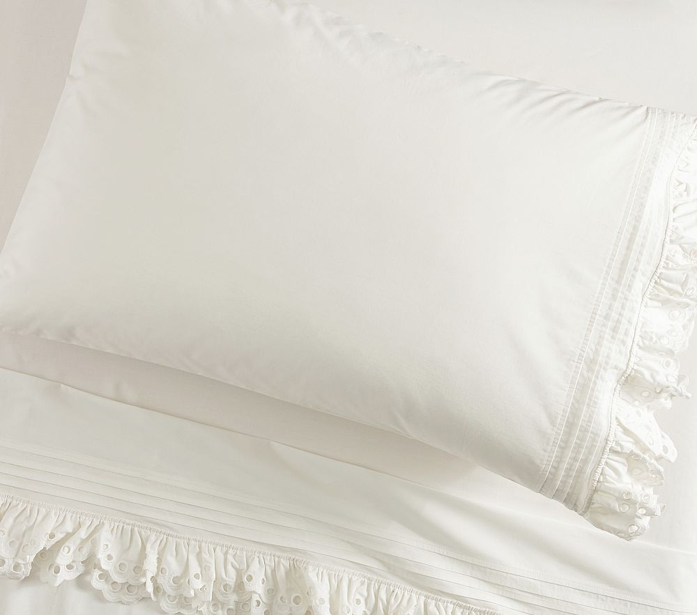 White eyelet pillow best sale cases