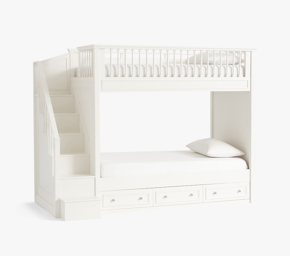 Twin bunk bed with stairs hot sale